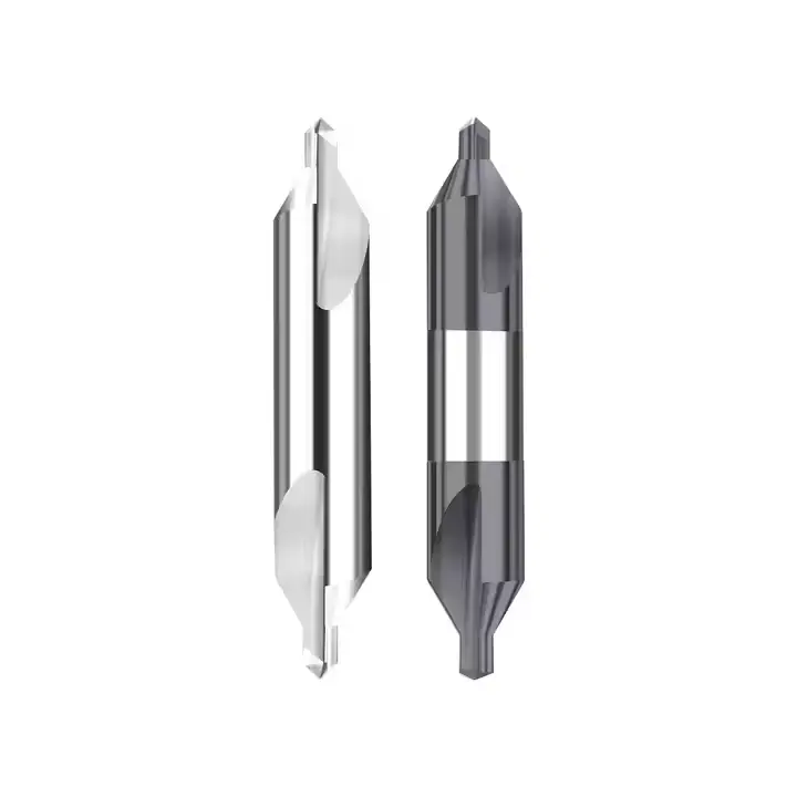 Carbide Tungsten Steel 60 Degree Center Drill 2 Flutes Double Head Hole Drill for Steel Stainless Steel Solid Carbide Core Drill Point Drill bits